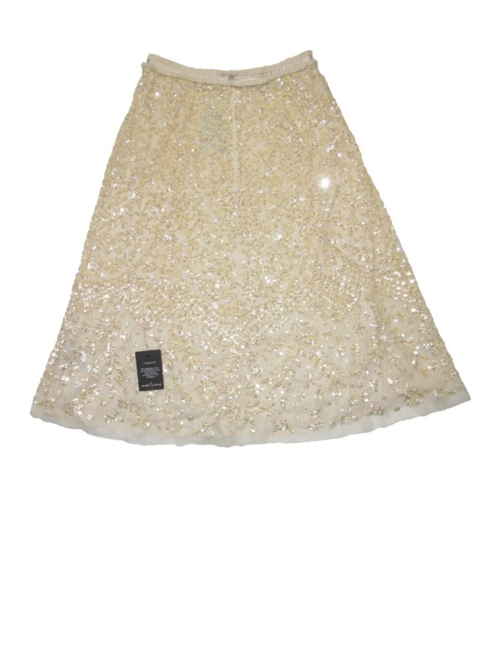 NWT Needle & Thread Seren Ballerina in Champagne Sequin Tulle Maxi Skirt 12 - Picture 9 of 9